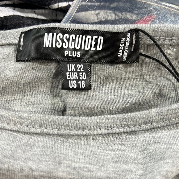 Misguided Plus Gray Ruched sides Body Con Dress - Picture 7 of 8